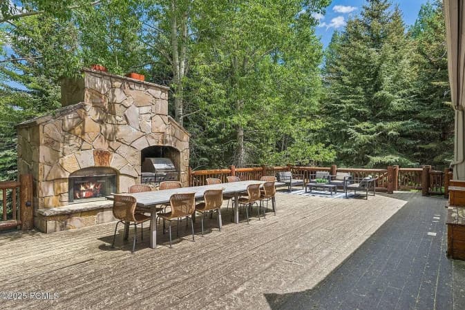 Outdoor hot tub area
